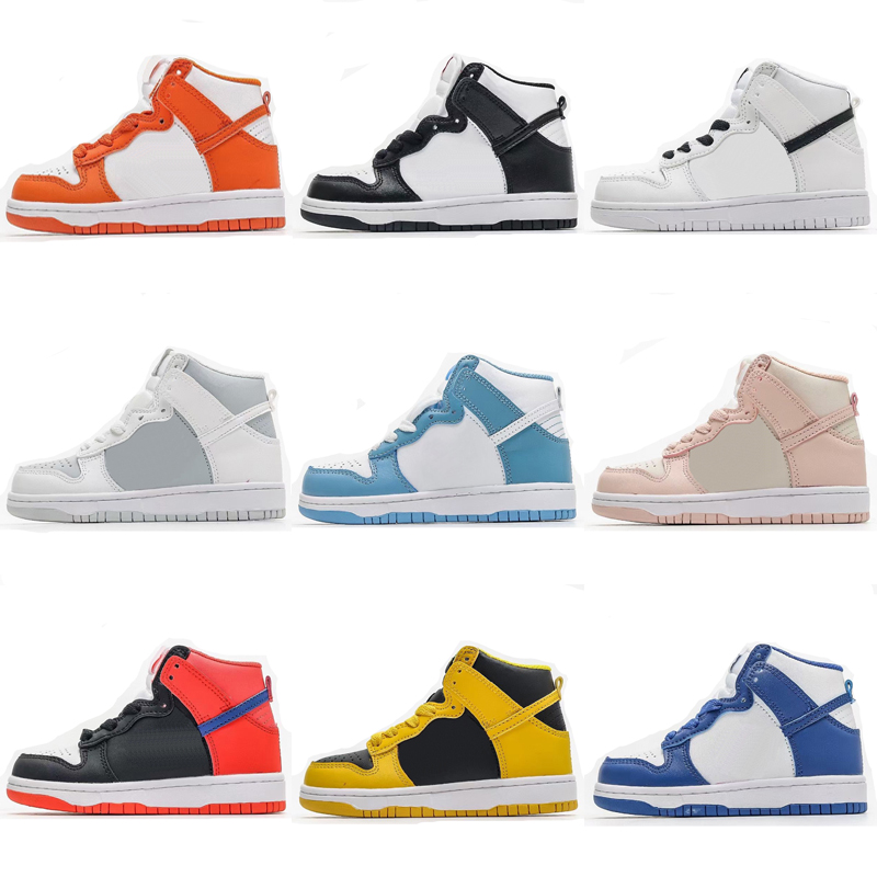 

Infant baby Kids Basketball Shoes Sneakers Syracuse Game Royal University Blue Chicago Spartan Green boys girls kids Designer High Skate Dunks Vast Gre Size 24-37, As photo 9