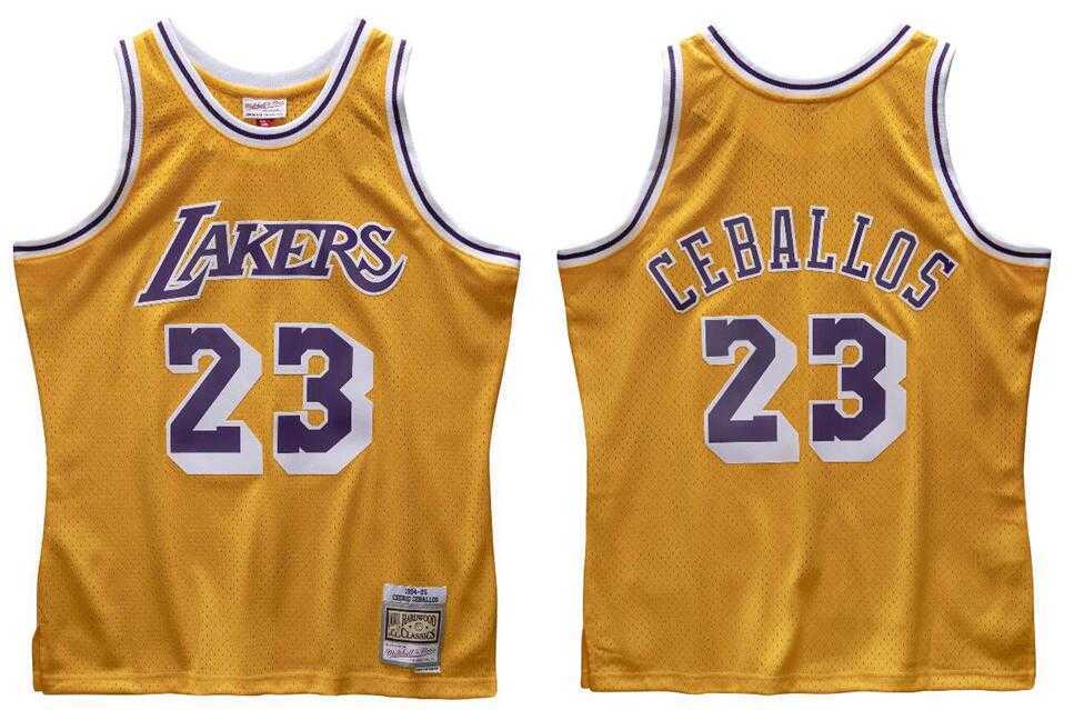

Stitched Cedric Ceballos basketball Jersey S-6XL Mitchell & Ness 1994-95 Mesh Hardwoods Classics retro version Men Women Youth jerseys 01, Stitched jersey