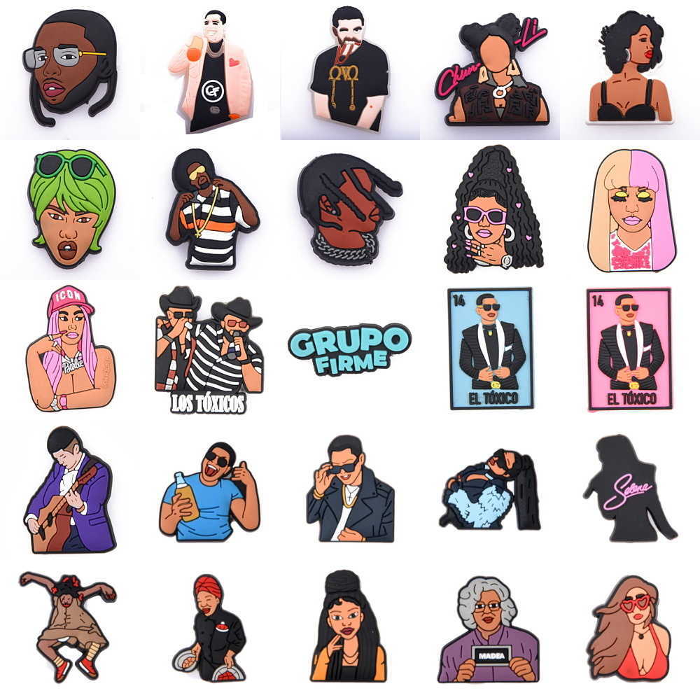 

Best Singer Shoe Charm Croc Accessories Designer HIP HOP Shoe Decoration Interesting Characters For Croc Women Men