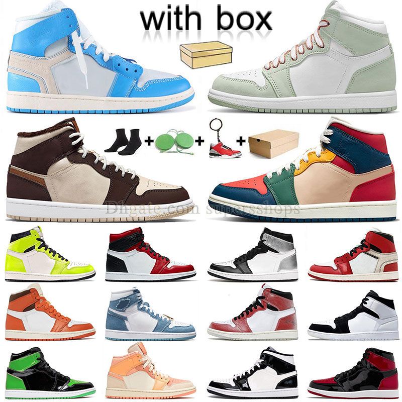 

Jumpman 1 Unc basketball shoes Men Women Authenti c 1s Mocha Starfish Mid Apricot Orange Midnight Navy University Blue University Blue Designer Sneakers, A63 36-46 pine green