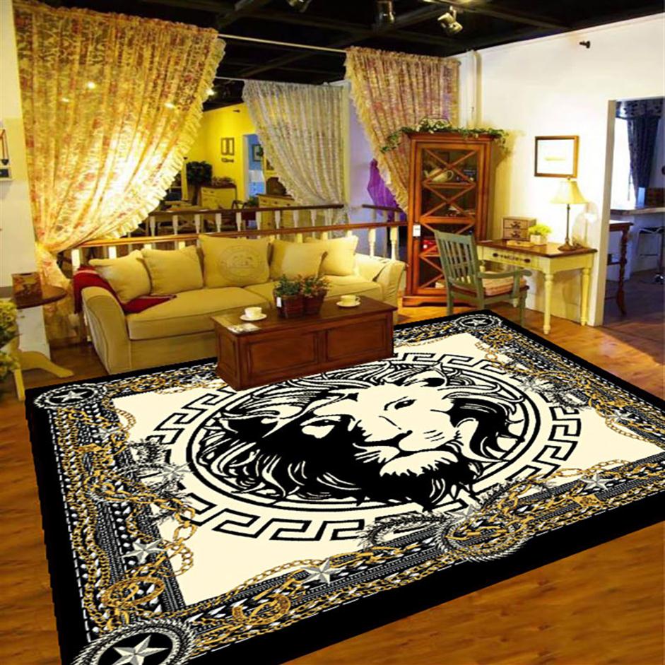 

3D Luxury Rug Carpets Non Slip Bathroom Living Room Floor Mat Printing Bedroom Bedside Coffee Table Carpet270W, Style 1