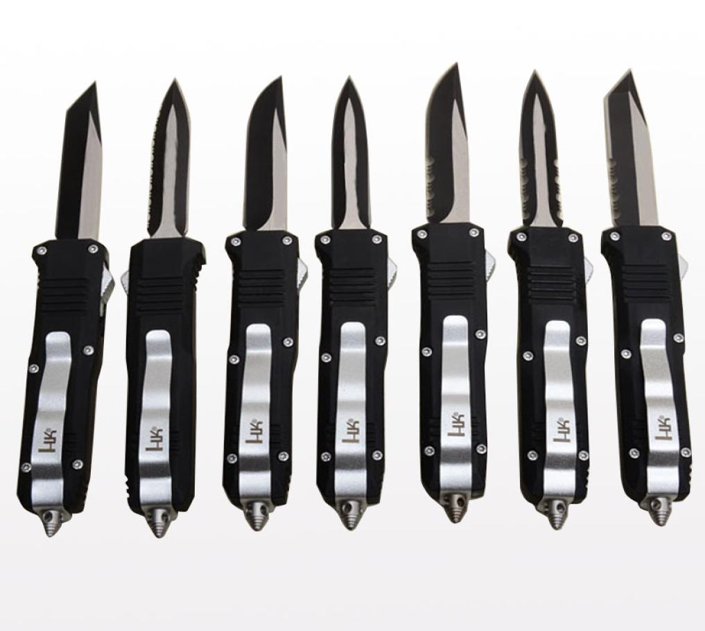 

7 Styles BENCHMADE Mini HK Automatic knives 440 stainless steel blade Infidel Double action Pocket knife with nylon sheath and ret7800163