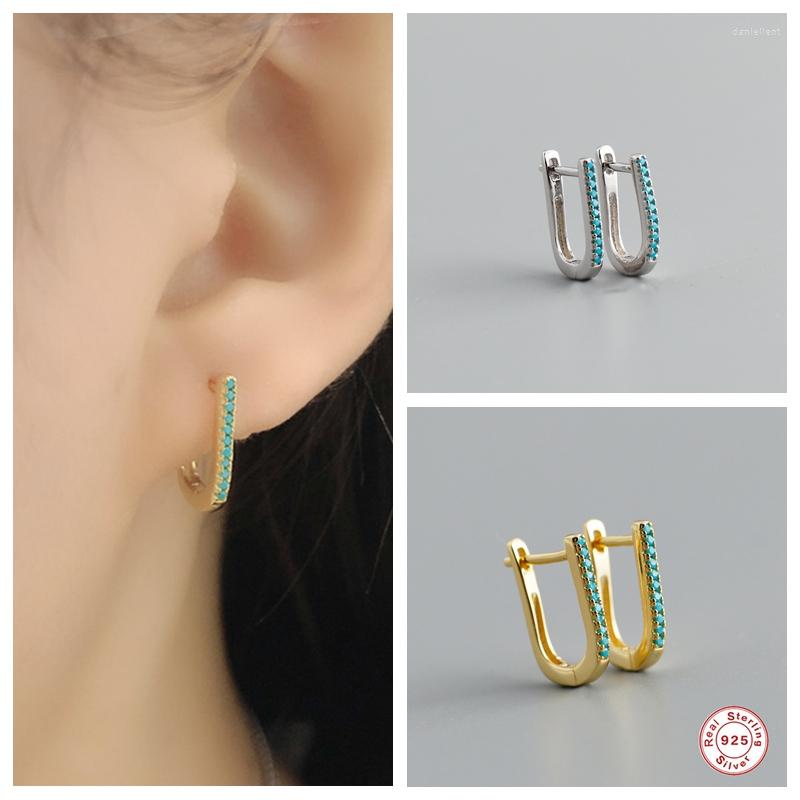 

Hoop Earrings Aide 925 Sterling Silver Turquoise Zircon Fashion Original Luxury For Women Girls Fine Jewelry