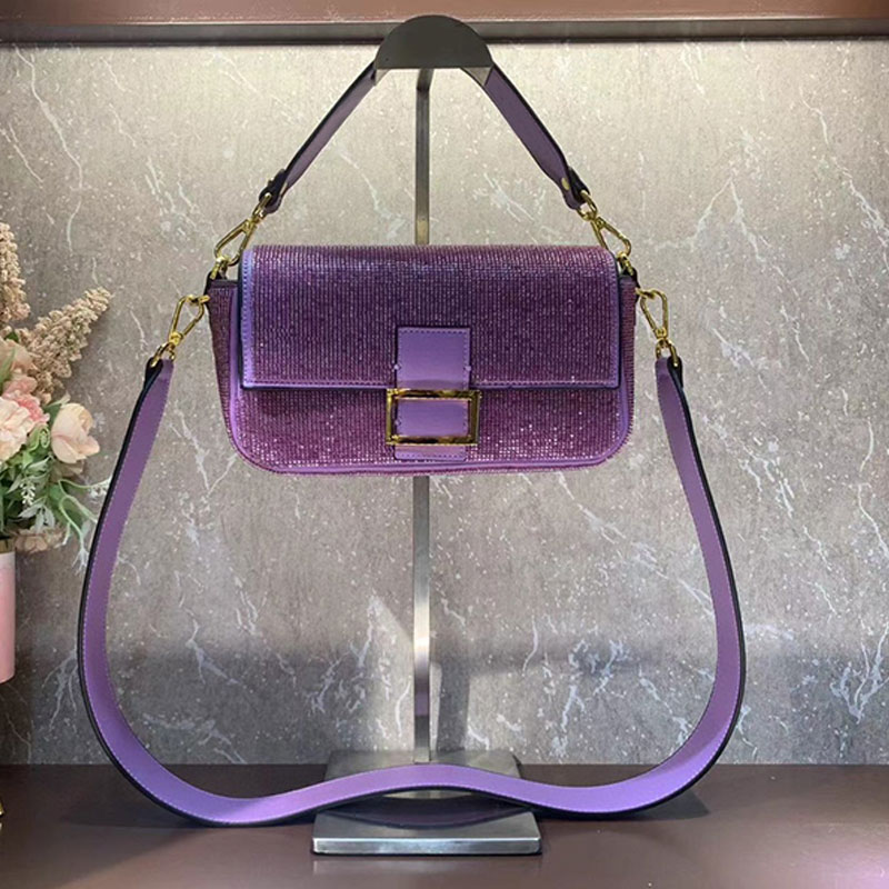 

5a Quality Baguette Bags Beaded Re Edition Limited Handbag Crossbody Bag Cowhide Leather Gold Hardware Removable Handle Strap Solid Color Women Shoulder Wallets