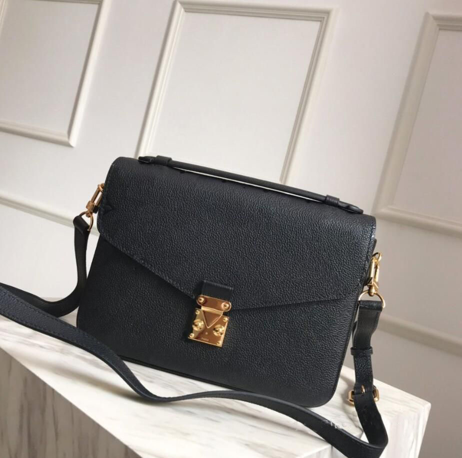 

Woman Luxury Designer Handbag Messenger Cross body Bags Leather Metis Shoulder Bag Shopping Purse Clutches Bags M41487, Black leather embossed