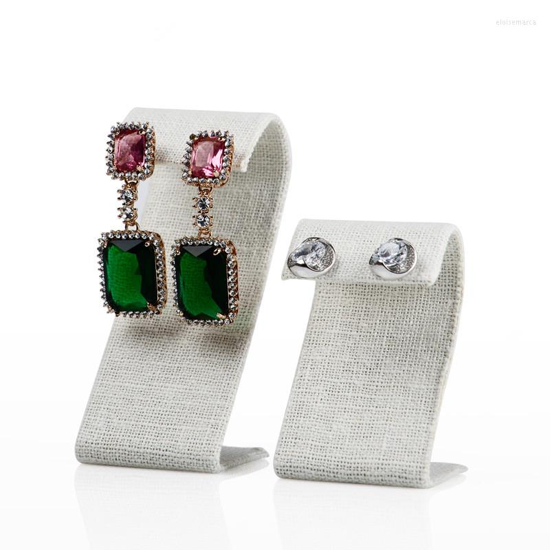 

Jewelry Pouches 2 Pcs S Shape Earrings Display Holder Velvet Stand Korea Linen