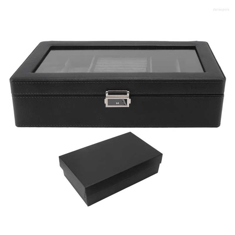 

Watch Boxes Display Case Protective Black Storage Box For Bracelets Cufflinks