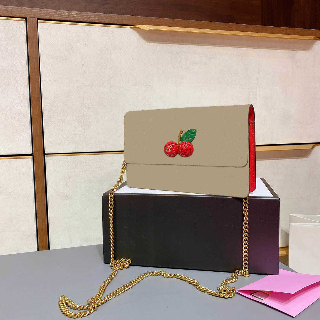 

Mini classic retro ladies cherry brown leather 18 cm ladies handbag wallet leather messenger bag fashion designer chain shoulder bag