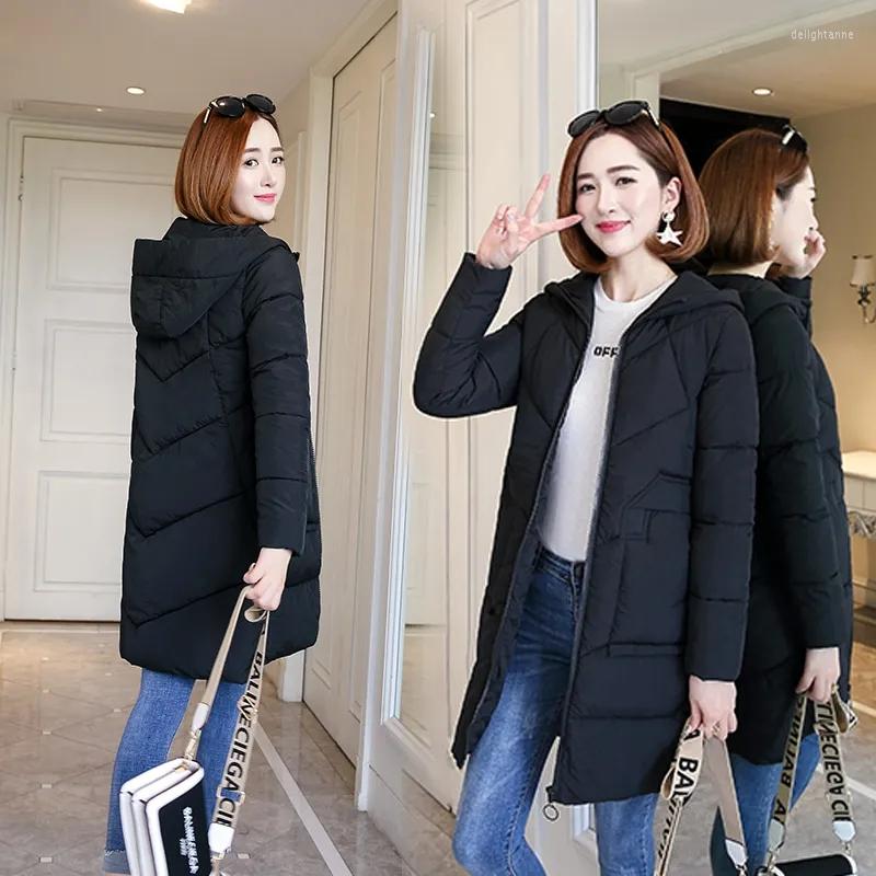 

Women's Down 2022 Jacket Winter Coat Hooded Long Thick Warm Cotton Parka Snow Outerwear, Black