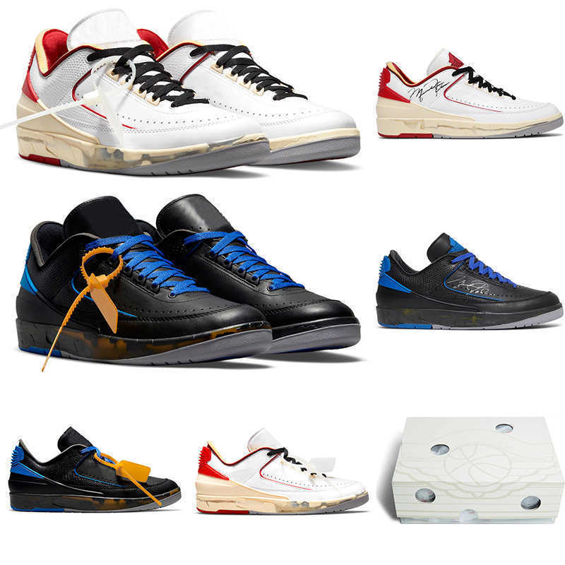 

Basketball Shoes Women Trainers Outdoor Sports Sneakers White Varsity Red Black Varsity Royal With Original Box Ow X Jumpman 2 2S Men