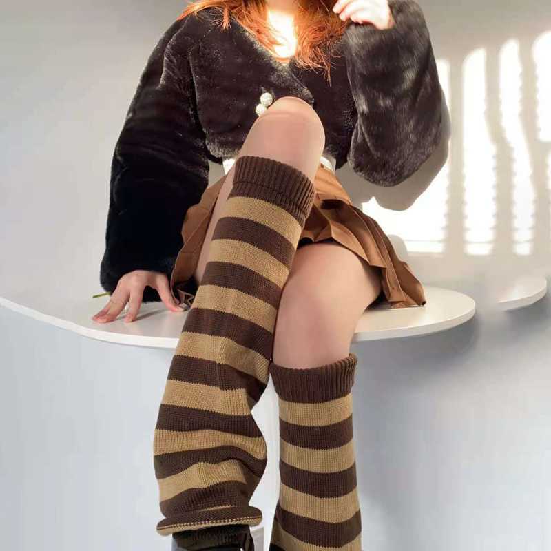 

Socks Hosiery White Harajuku Striped Kawaii Socks Women Casual Y2k Aesthetic Leg Warmer Punk Alt Korean Fashion Gothic Baggy Knee Sleeve Leg T221107, Auburn