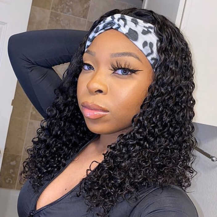 

Hair Lace Wigs 2022 Women's Long Curly Hair Chemical Fiber Headband Wig, 14inch
