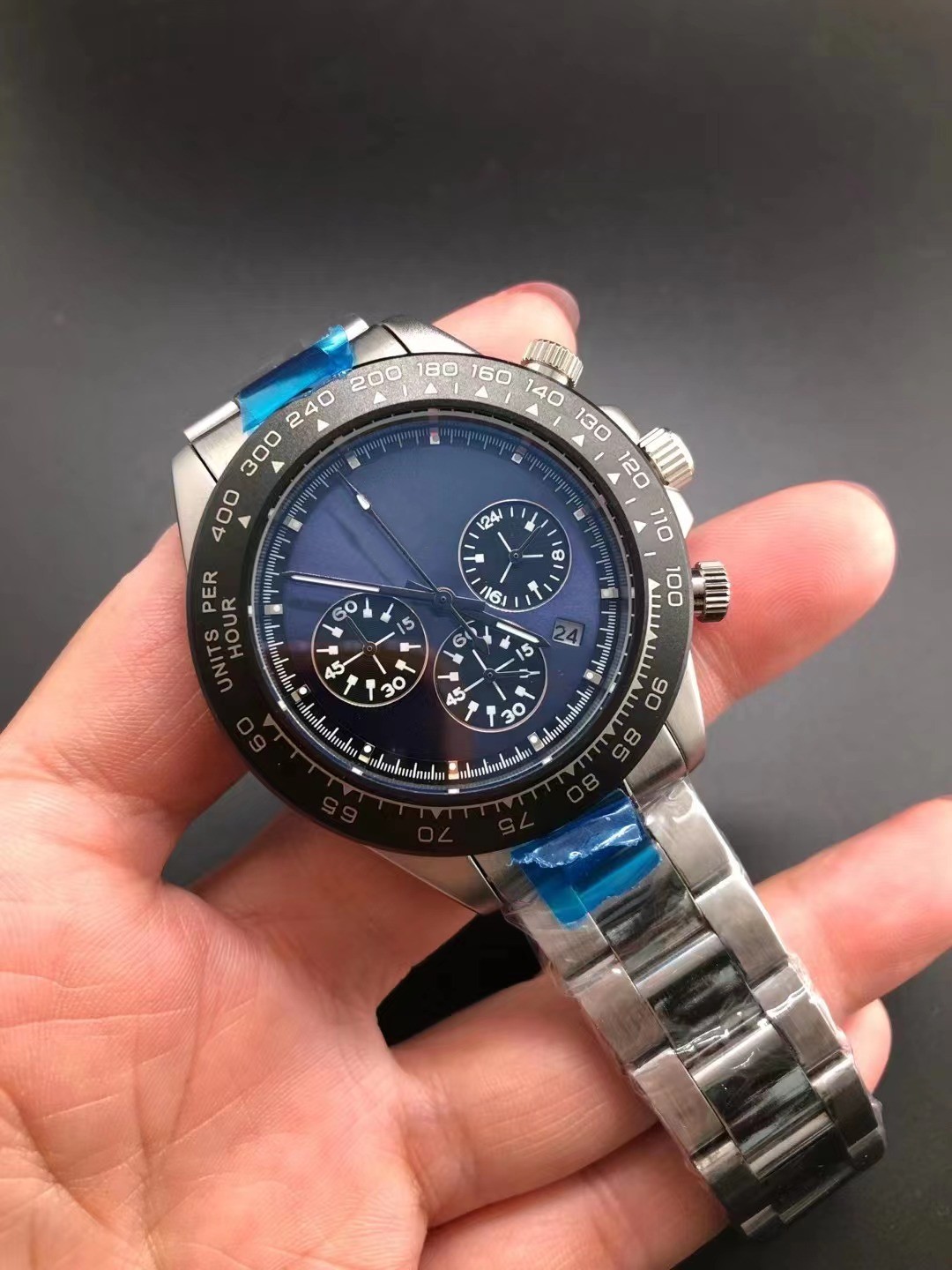 2022 renoj uhren new all stainless steel luxury three eye six pin men&#039;s watch multi-function leisure sports business quartz watch-image-816392486