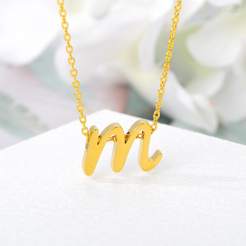 

Choker Stainless Steel Initial Letter Necklaces For Women Alphabet Pendant Necklace Chain Jewelry Gift Collier Bijoux