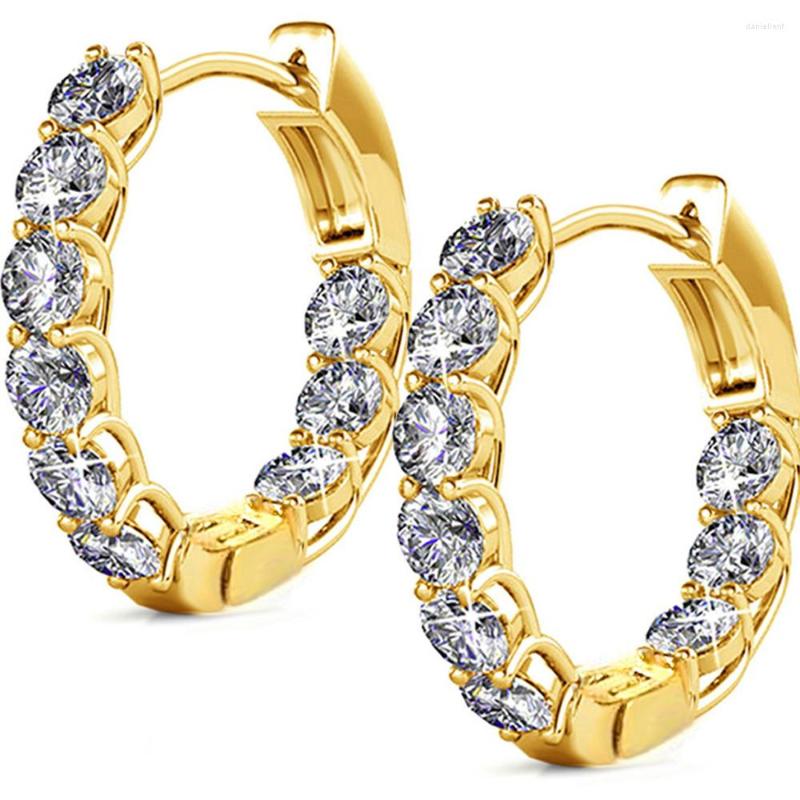 

Hoop Earrings Style -Selling High-end Full Diamond Zircon 18K Gold Plated Women's Jewelry