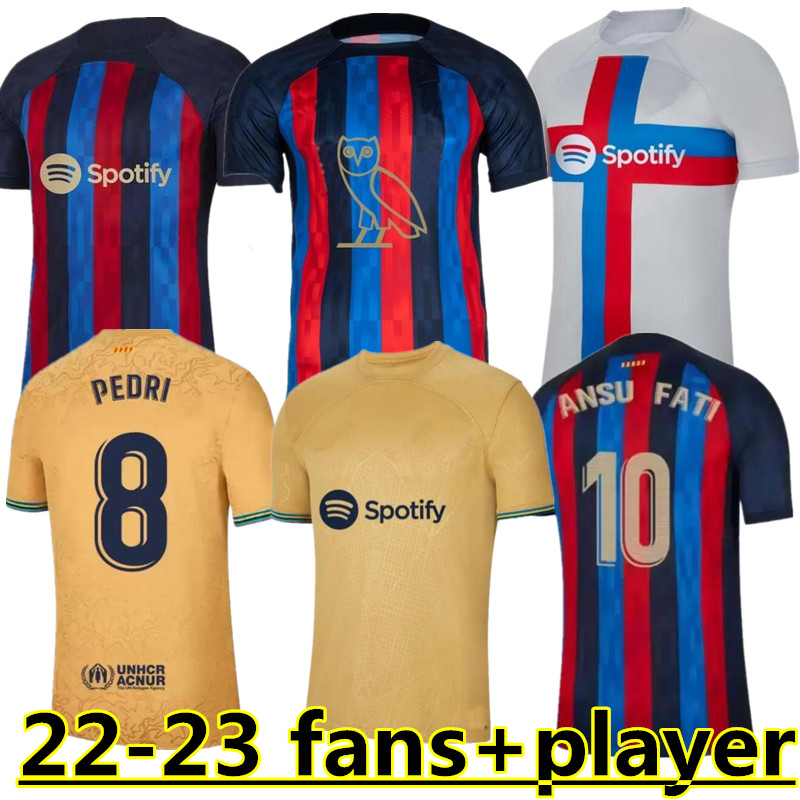 

LEWANDOWSKI soccer jersey 22 23 ANSU FATI BARCELONAS PEDRI GAVI FERRAN RAPHINHA 2022 2023 F. DE JONG DEST DEMBELE Camisetas football shirt men kids kit third 888, Beige