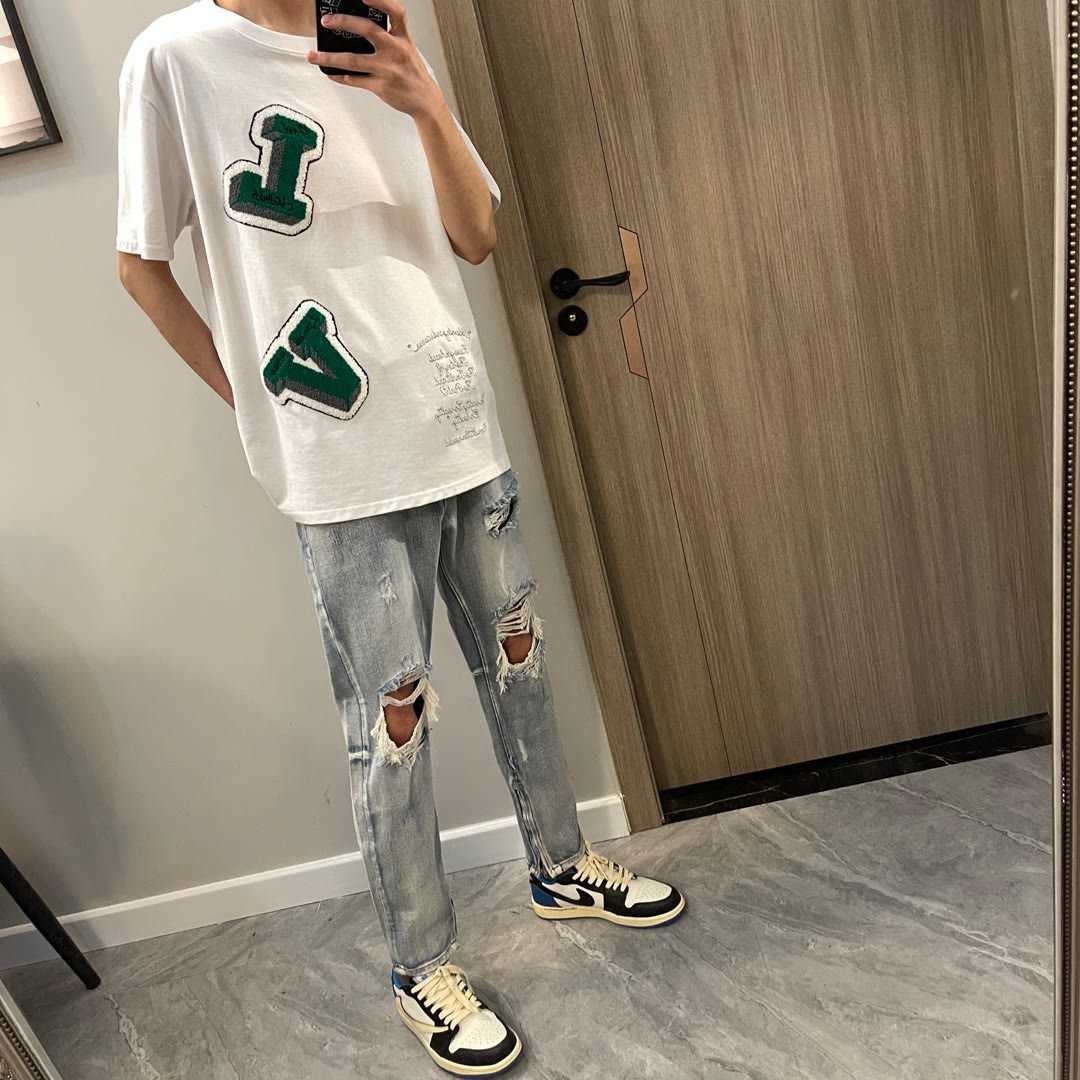 

Pants Men' Fog Jeans Fashion Men High Street Brand Straight Loose Zipper Casual Long Justi Biber Ripped Hip Hop Slim Fit Designer Luxury, Blue