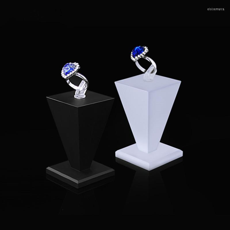 

Jewelry Pouches Acrylic Ring Display Holder Stand Seat Dispaly 4 Color Jewellery Showcase