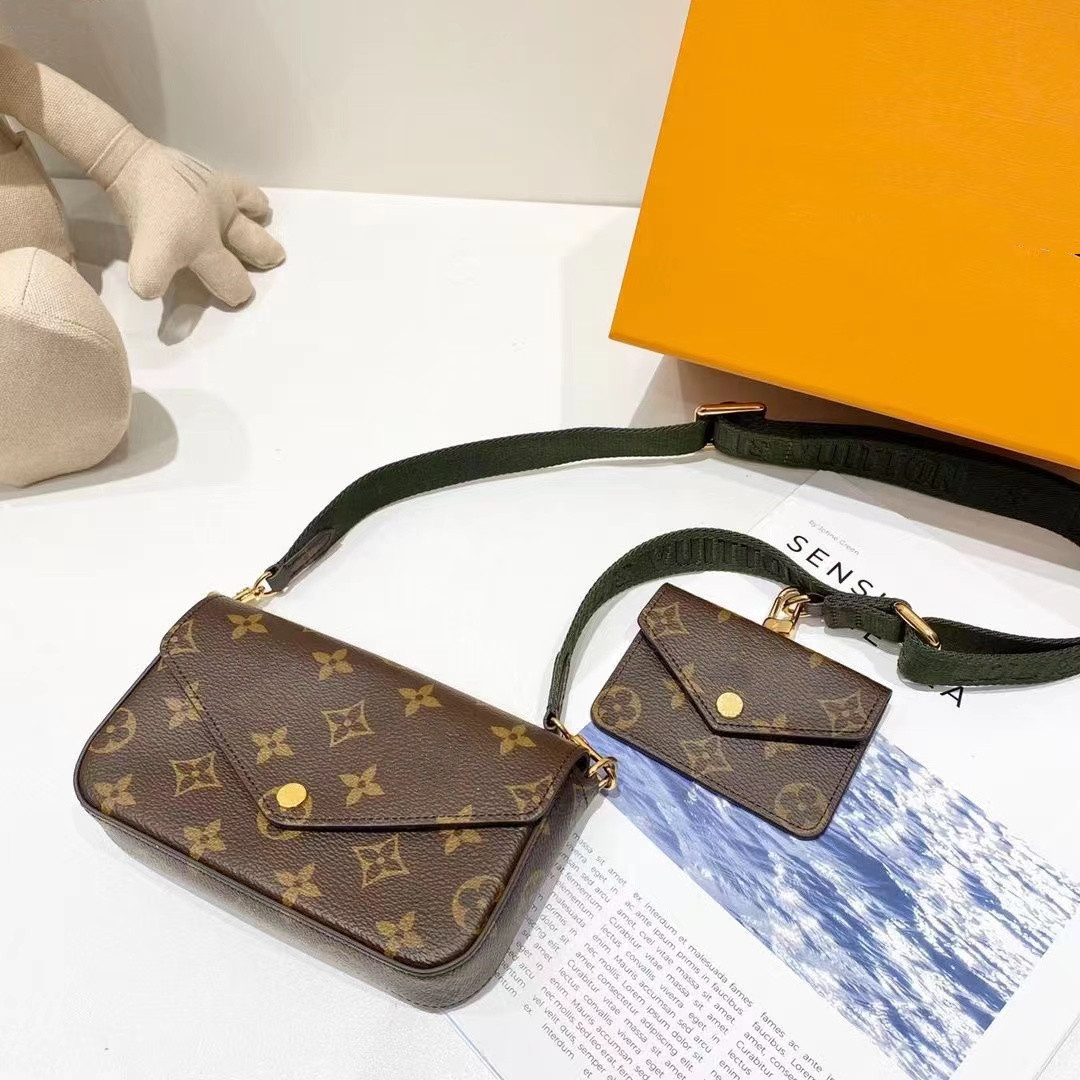 

New Women's Small Shoulder Bag Two Piece Set M80091 felicie strap go handbag