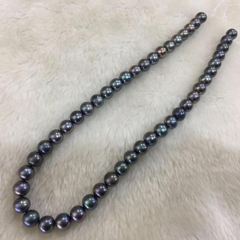 

Beads Natural Freshwater Pearl Nearly Round 7.5-8 Mm Black Loose 15"