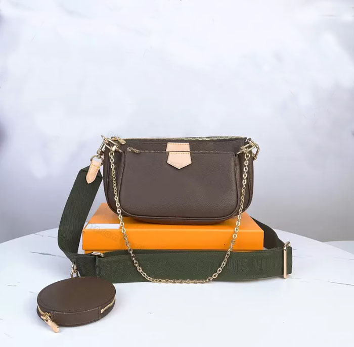 

classic woman luxurys designers bags purse Fashion women's chain handbag Favorite wallet backpack handbags purses card holder shoulder tote Mini three piece bag, White check/green band.