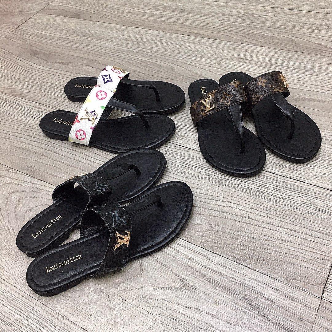 2022 Slipper Designer Slide Summer sandals Fashion GG Men Beach Indoor LV Louis Vuitton cd tb F Flat Flip Flops Leather Lady Women Shoes Ladies S