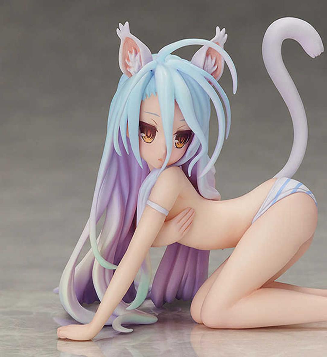 

9CM Anime No Game No Life Shiro Cat Figure Toy Sexy Girl Collectible Model Figurine PVC Action Figure Model Toys Gift Y07055463593
