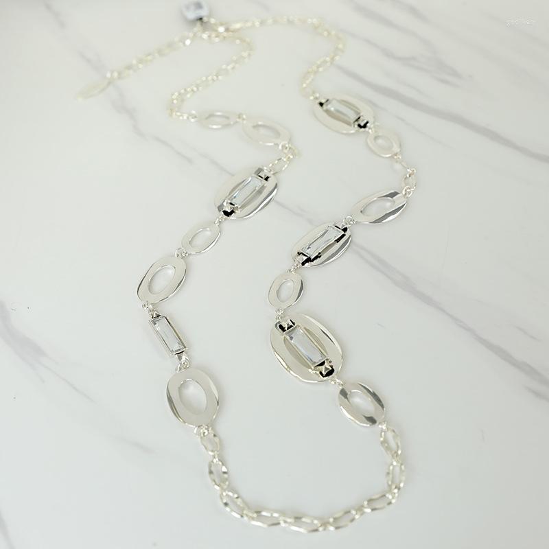 

Choker S141 BIGBING Fashion Brand Wholesale Jewelry Silver Metal Bohemia Crystal Long Necklace High Quality Nickel Free