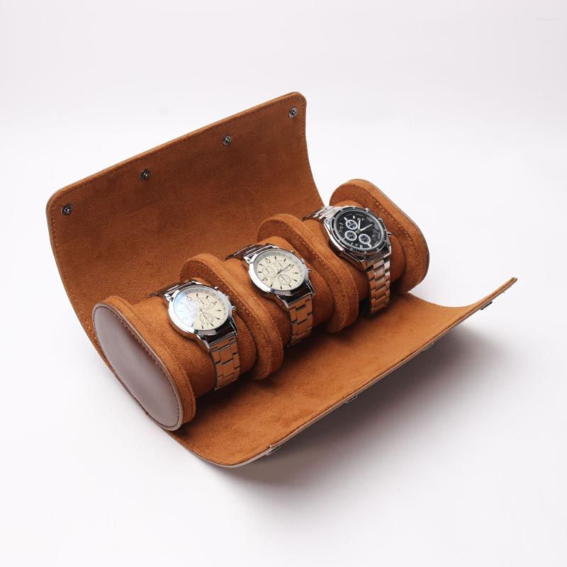

Watch Boxes Portable Storage Box Bag Protective Dustproof Leather Roll Cases For Watches Gift Organizer