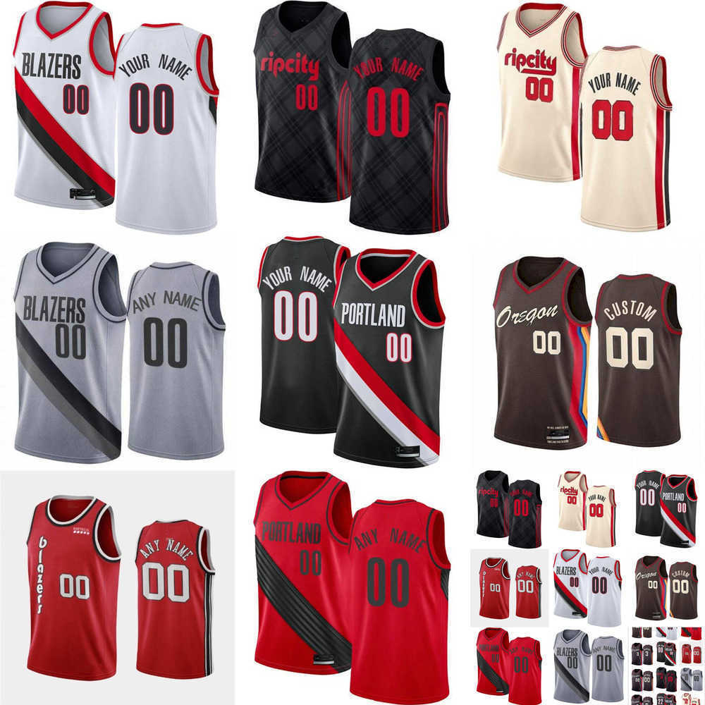 

75th Custom Jersey men womens Youth 21 Keljin Blevins 4 Greg Brown III 9 Nassir ittle 22 Clyde Drexler Portland''Trail''Blazers''Basketball Jerseys, Color