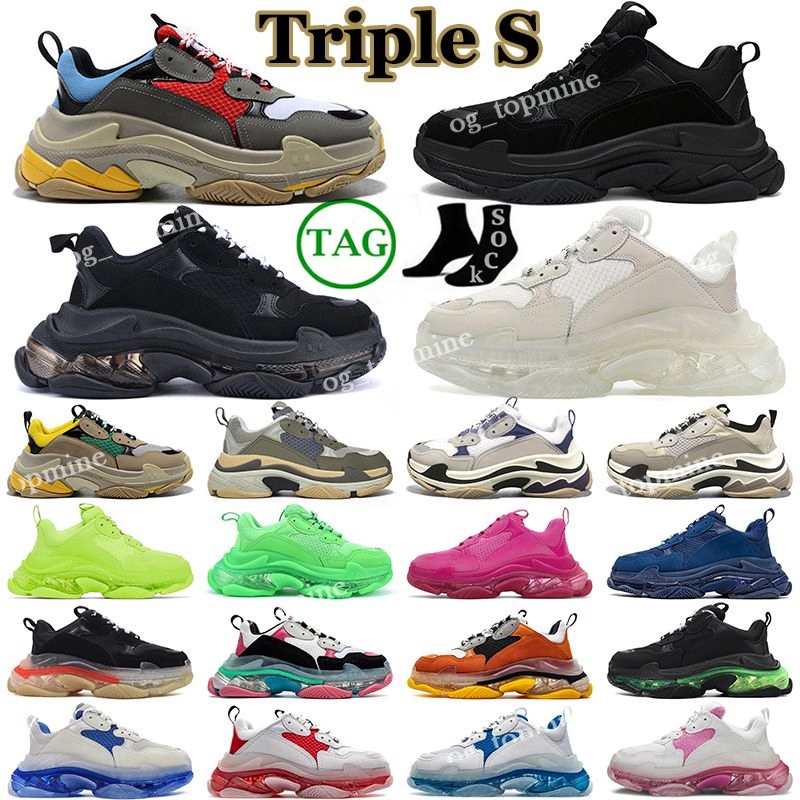 

Triple s Designer men women 17FW Casual shoes Platform Sneakers Black White Grey Red Pink Blue Green Light Sports Trainers Fashion Tnnis balenciagas balencaigas, #25