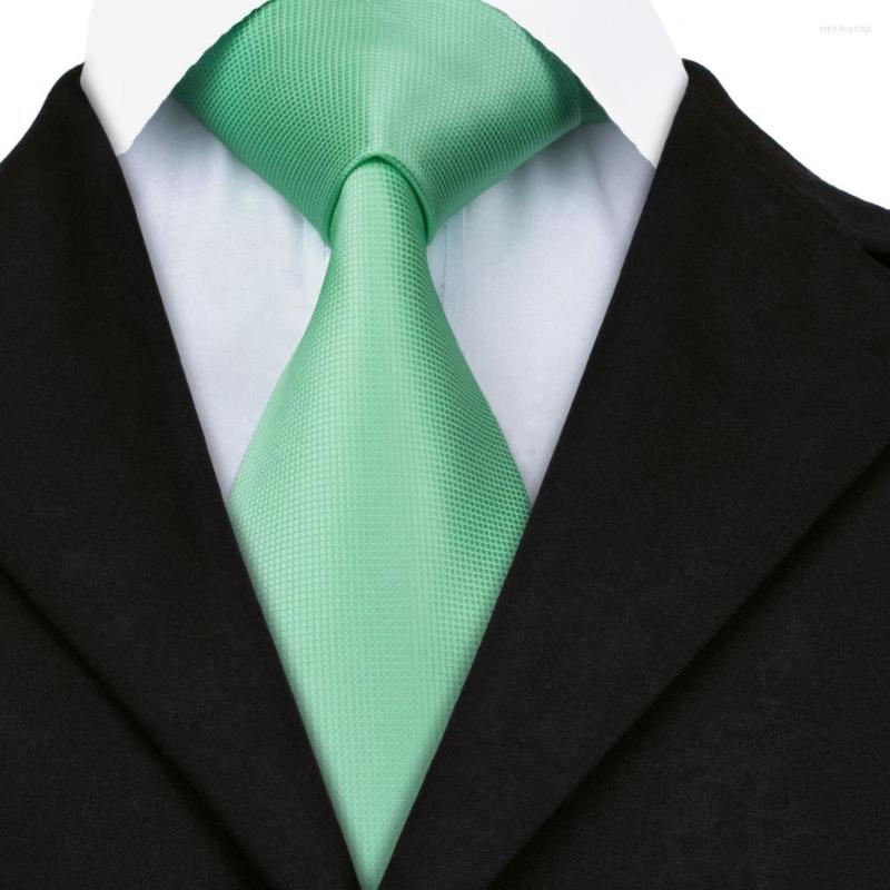 

Bow Ties DN-371 2022 Summer Fresh Green Solid Single Silk Neckties Tie For Men Formal Wedding Dating Business Party Free