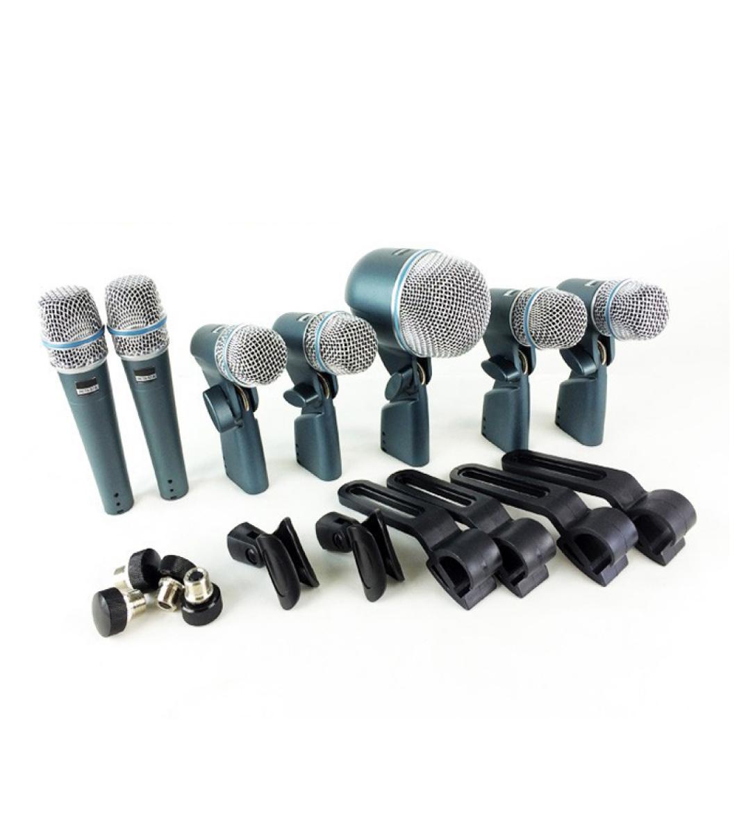 

Professional BETA DMK7XLR DMK7 Wired Microphone Kit 7 DRUM Handheld Mics With 2 BETA57A 4 BETA56A 1 BETA52A1781834