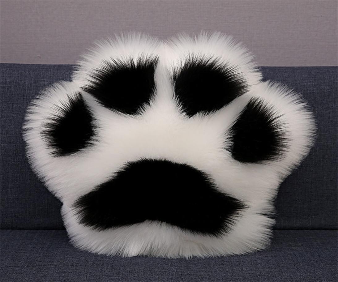 

Creative Panda Paw Shape Cushion Seat Pad Home Car Bed Sofa Throw Pillow With Filling Cute Cat Paw Cushions Bedroom Tatami Decor 26087957, White and khaki