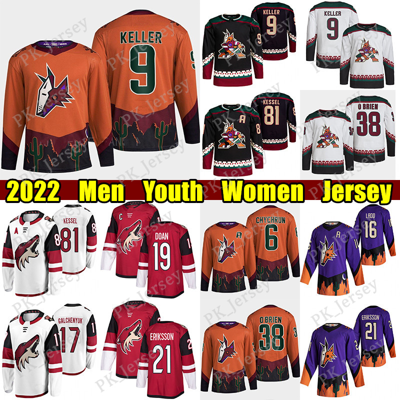 

#9 Clayton Keller Reverse Retro hockey jersey #6 Jakob Chychrun #38 LIAM O'BRIEN Shane Doan Nick Schmaltz Christian Fischer Zack Kassian Juuso Valimaki jerseys, Black men