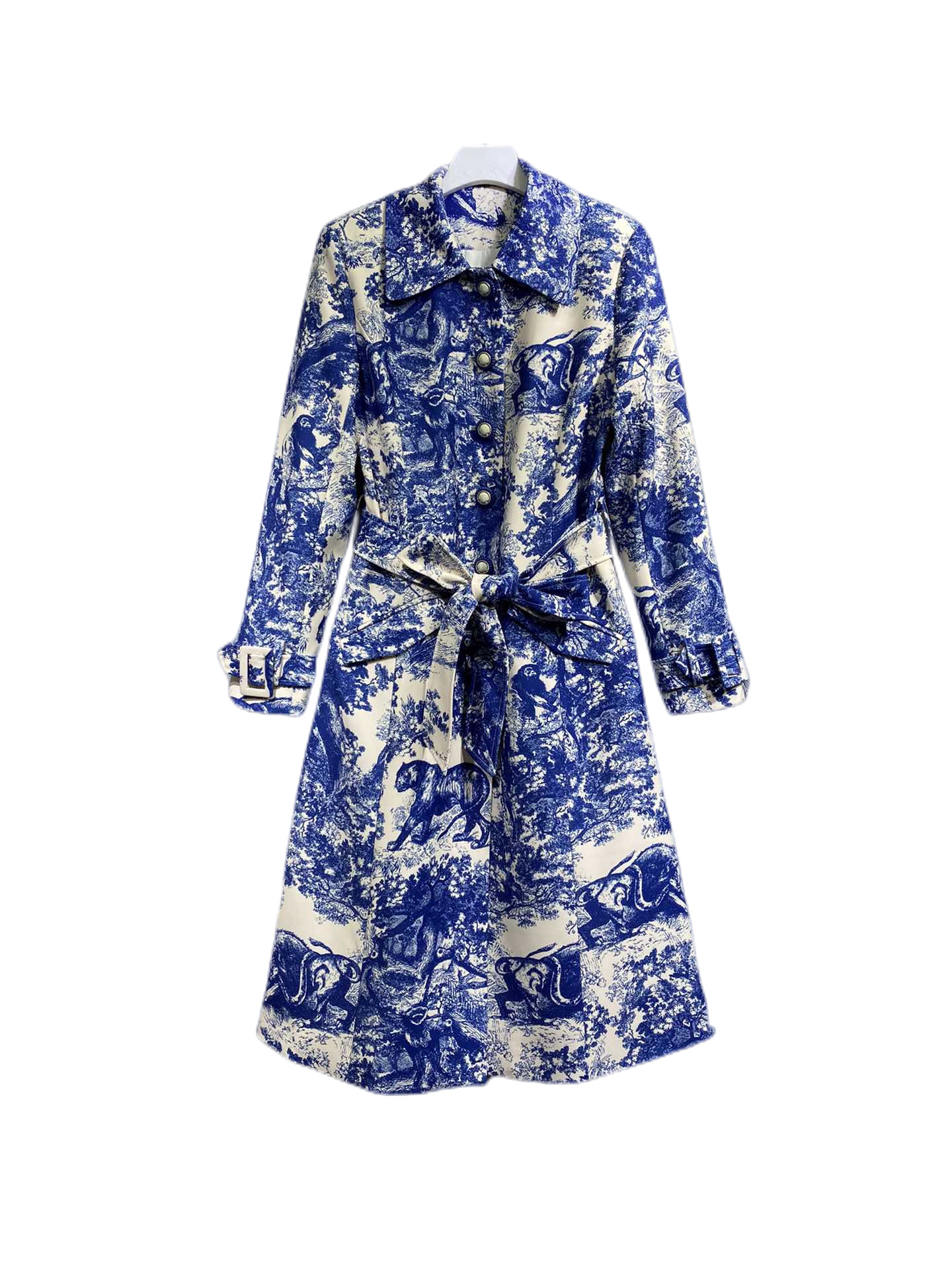 

Women's Trench Coats Autumn 2022 New Polo Print Long Sleeve Windbreaker Size S MLXLXXL, Multi