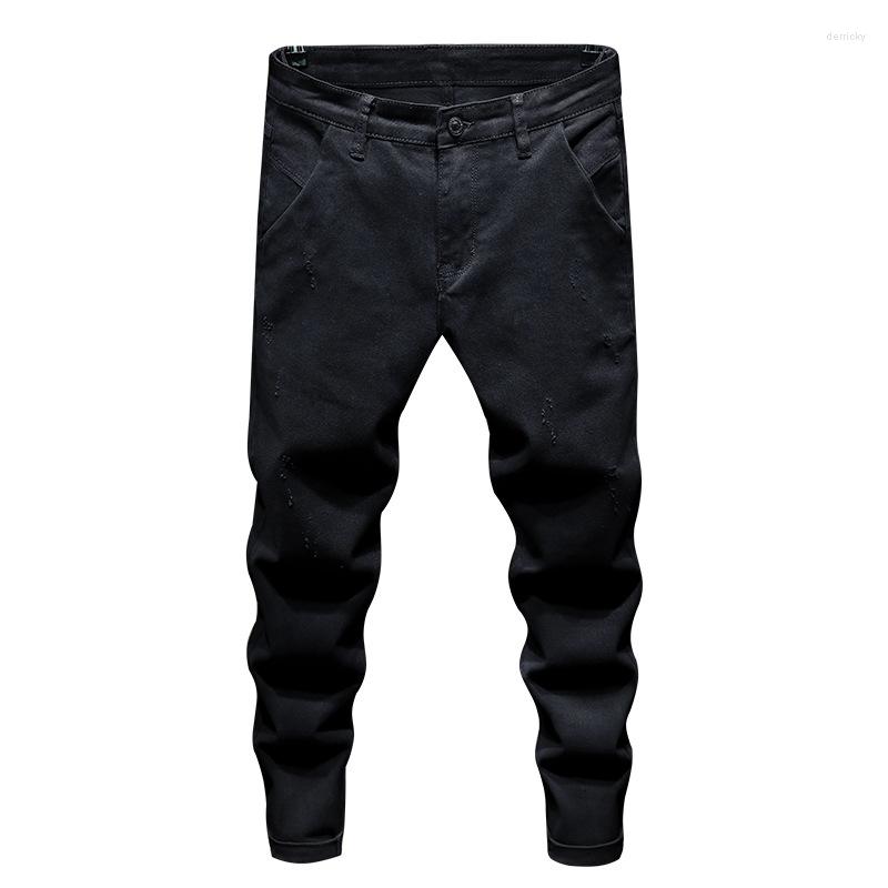 

Men's Jeans Casual High-end Straight Hole Men Trouser Loose Scratches Large Size Fashion High Quality Personality Thin Pants, 1831 black