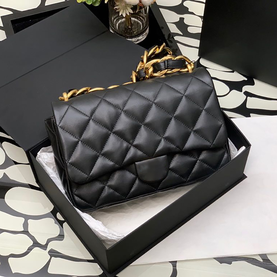

10A Mirror quality Luxuries Designers Cross Body Bags 27CM Denim Large Flap Bag Thick Chain Handbag With Box C098