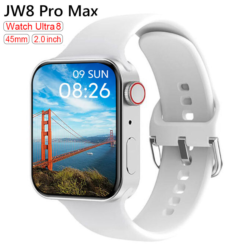 

JW8 Pro Max Ultra Smart Watch Series 8 45mm 2.0 inch Men Women Watches NFC Voice Assistant Bluetooth Call DIY Faces Wireless Charging Sport Smartwatch Fitness Bracelet