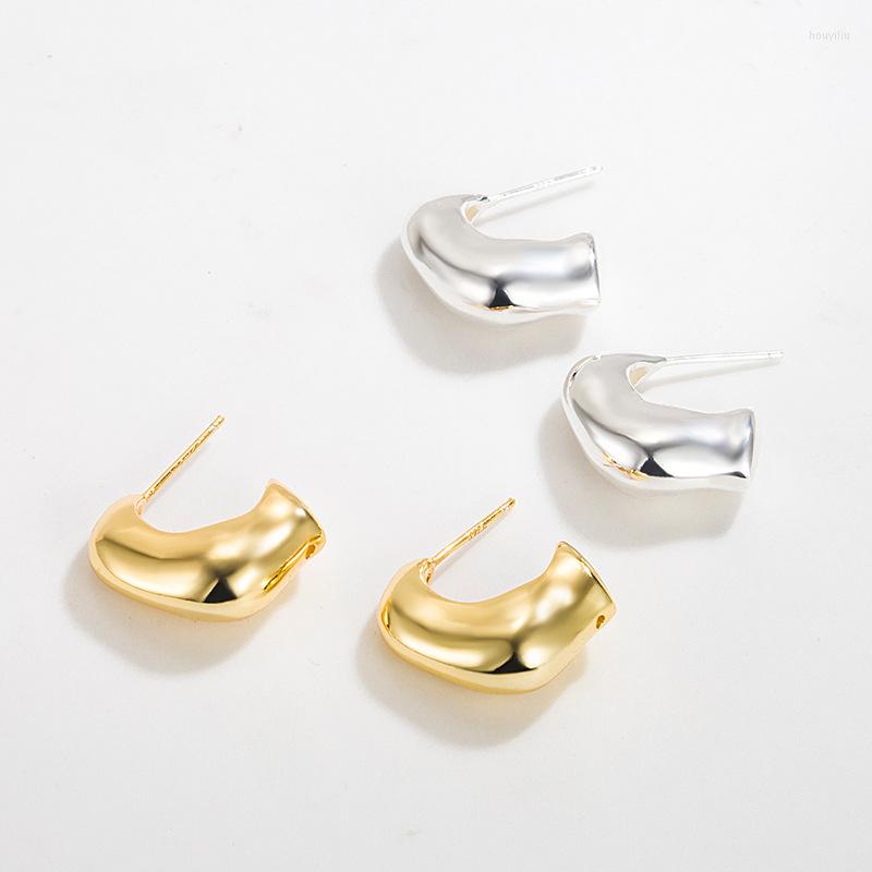 

Stud Earrings Fashion Geometric Bean-shaped Circle S925 Sterling Silver Personality Exaggerated Retro Net Red Wild