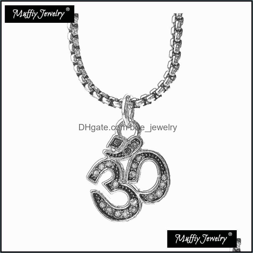 

Chains Yoga Aum Om Link Chain Pendant Necklace Style Chains Fashion Gift Vintage Jewelry In 925 Sterling Sier For Men Women Drop Del Dhl0B
