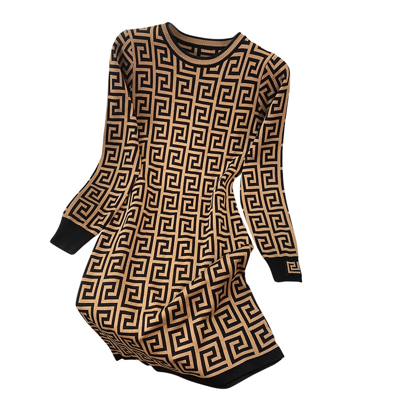 

Women Sweater Dresses Knitting Designer Autumn Winter Knitted Loose Coat Double Letter Printed Sweaters Ladies Outer Wear Thick Streetwea Club Blouses Dsize S-3XL, Green