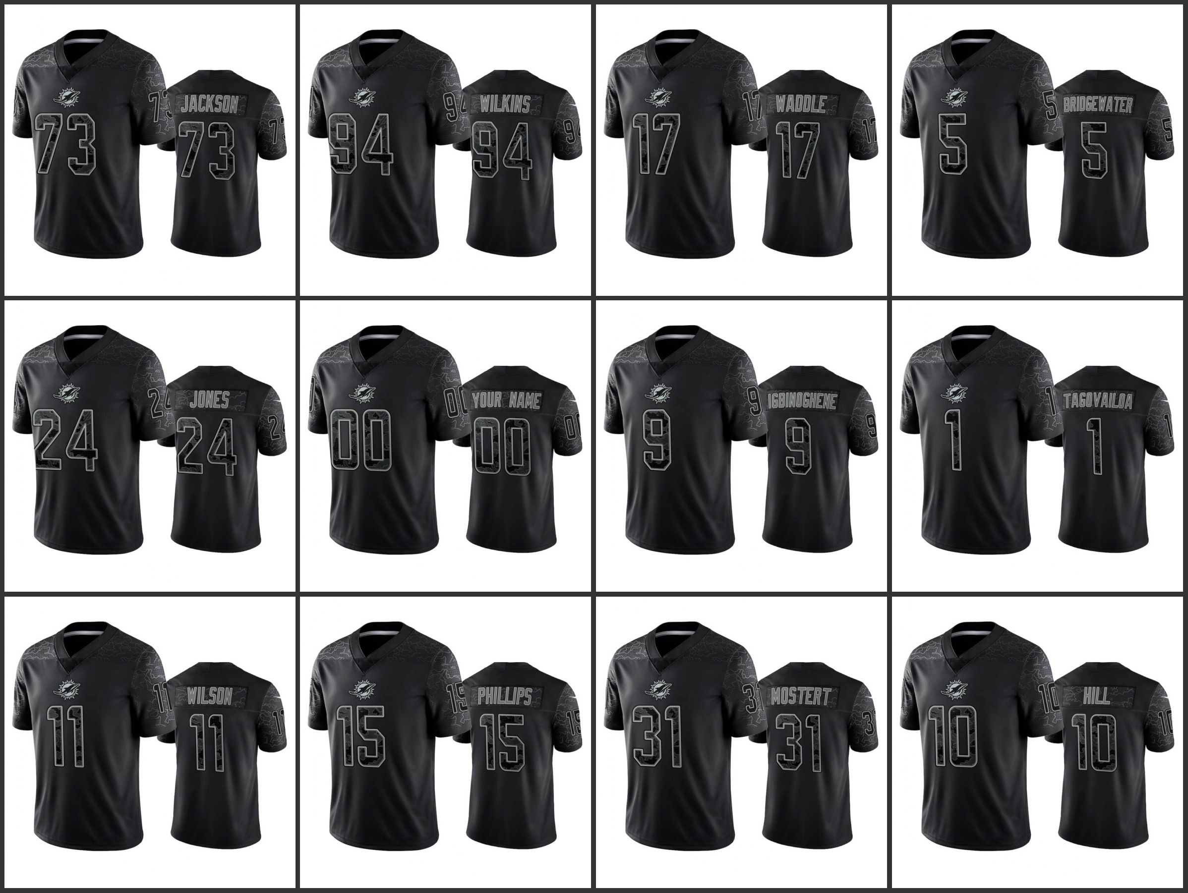 

Jerseys Miami''Dolphins''Men #1 Tua Tagovailoa 10 Tyreek Hill 11 Cedrick Wilson 17 Jaylen Waddle Women Youth''NFL''Reflective Jersey Custom, 110