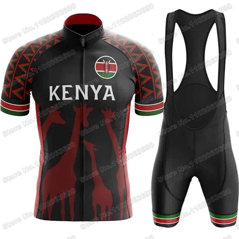 

Racing Sets 2023 Kenya Giraffe Cycling Jersey Set Summer Clothing Men Road Bike Shirts Suit Bicycle Bib Shorts MTB Riding Uniform