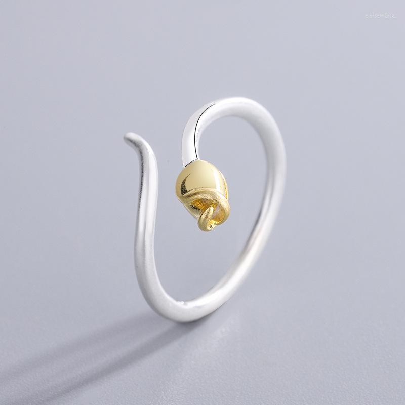 

Wedding Rings Sweet Golden Rose Flower Small Silver Color Adjustable Finger For Women Simple Korean Jewelry Gifts
