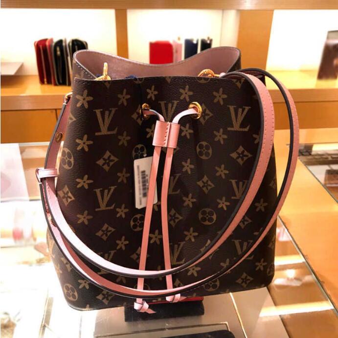 

NEONOE Bucket Bags Shopping Shoulder Cross Body Handbag purse Detachable And Adjustable Shoulder Strap Letter Central Zippered Patch Pocket Handbags M44020, Extra fee (are not sold separat)