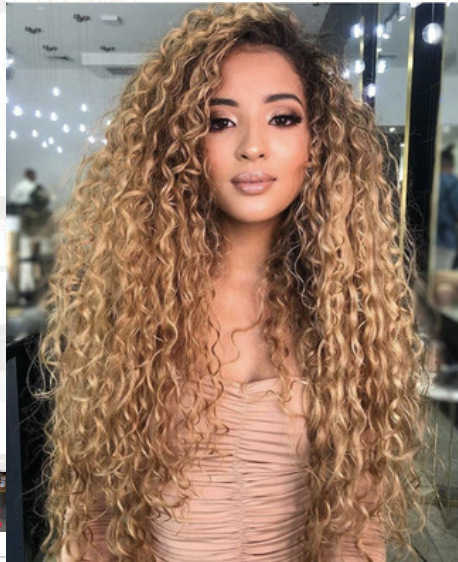 

Hair Lace Wigs Women's Long Hair Small Curly Wig Gradient Chemical Fiber Headgear