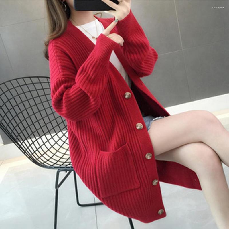 

Women's Knits Knitted Coat Fashion Autumn Winter Female Jacket Cardigan Thickened, Green