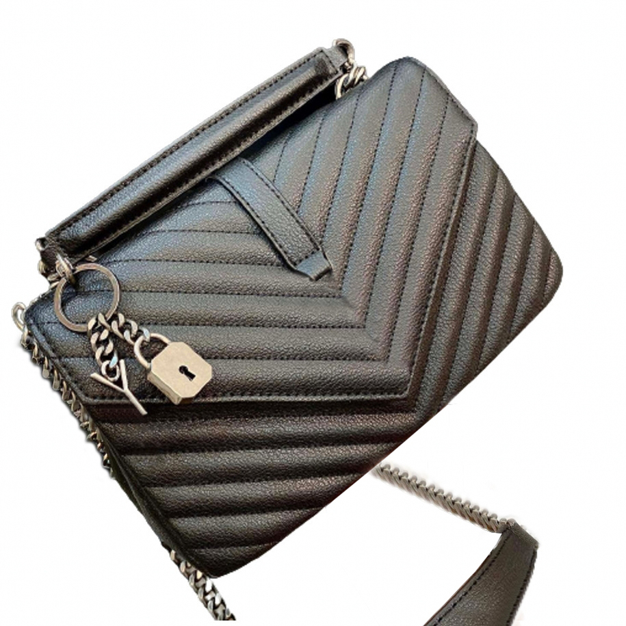 

designer bag Women Bags Handbags Shoulder Bags tote bagg black calfskin classic diagonal stripes quilted chains double flap medium cross body HQY2431, 03/ white gold 24cm