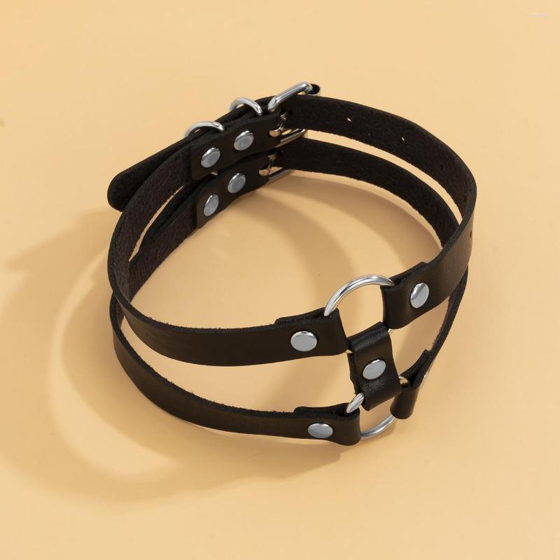 

Choker MITTO DESIGNED FASHION JEWELRIES AND ACCESSORIES PUNK STYLE DOUBLE LAYERED BLACK PU ASSORTED NECKLACE